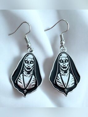 5/$25 The Nun Horror Movie Enamel Dangle Earrings